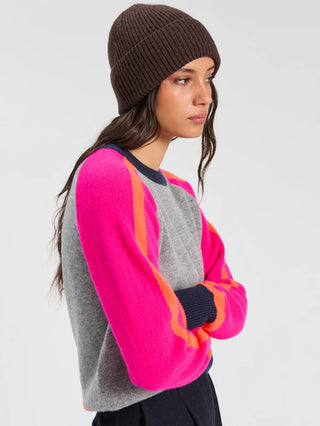 Color Block Sweater- Grey Multi