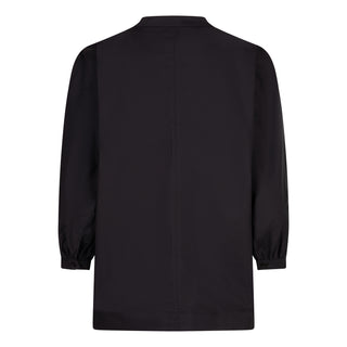 Pintuck Poplin Top - Black