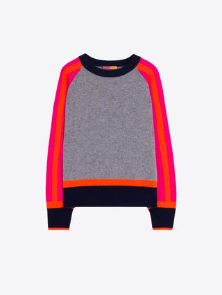 Color Block Sweater- Grey Multi