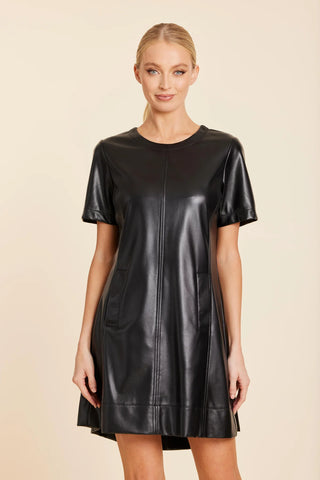 S/S Vegan Leather Shift Dress