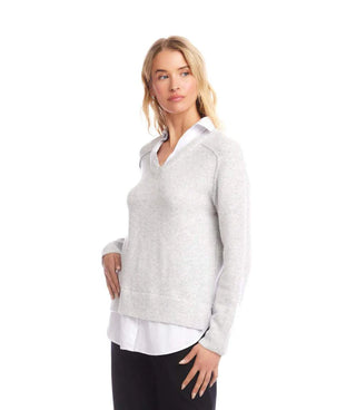 Layered Sweater- Light Heather Grey
