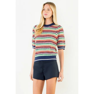 Navy Multi Stripe Sweater