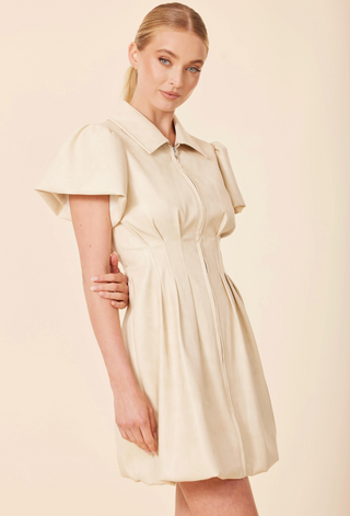 Vegan Leather Bubble Dress
