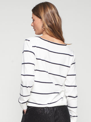 Striped Wrap Sweater