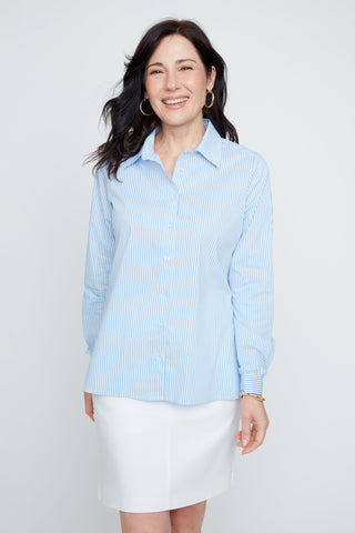 Ruffled Back Button Down