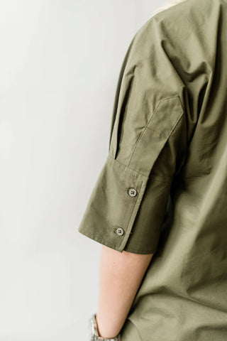 Olive Pullover Cotton Shirt