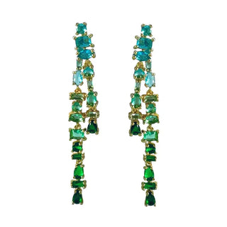 Green/Turquoise Crystal Earrings