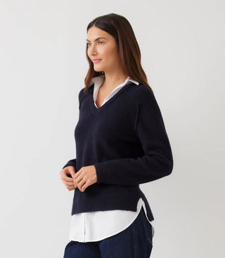 Layered Sweater- Navy