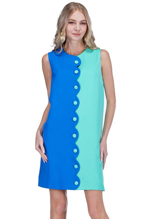 Royal Scallop Contrast Dress