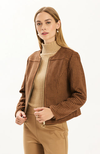 Piper Punched Jacket- Bison