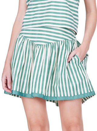 Green Stripe Mini Skort