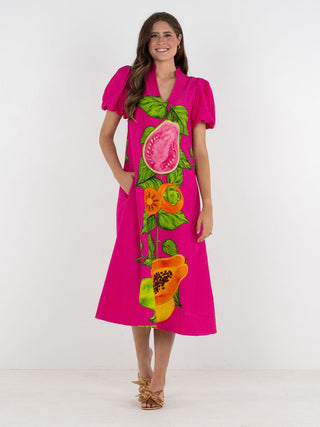 Hampton Dress- Papaya Vine