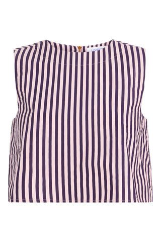 Crop Top- Lilac Pinstripe