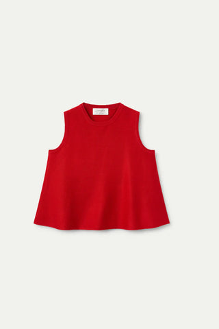 Sleeveless Knit Top-Red