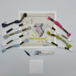 Mahjong One Bird Bamboo Needlepoint Kit