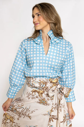 Harper Estate Top- Blue Gingham