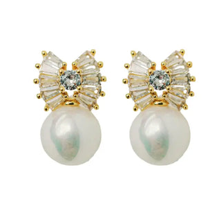 Bow & Pearl Drop Earrings