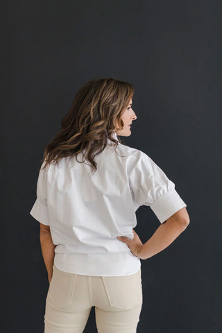 White S/S Ruffle Shirt