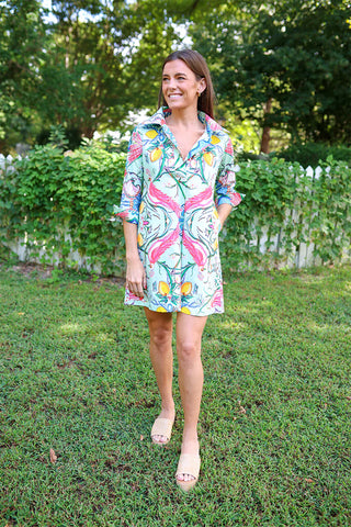 Mint Chinois Short Dress