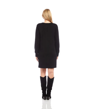 V-Neck Button Detail Dress