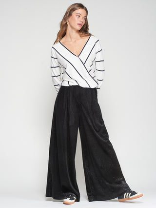 Striped Wrap Sweater