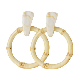 Light Brown Bamboo Drop Earrings