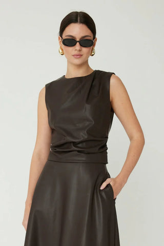 Mina Leather Top