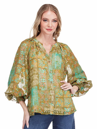 Olive Tapestry Blouse