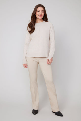 Front Seam Knit Sweater - Heather/Oyster