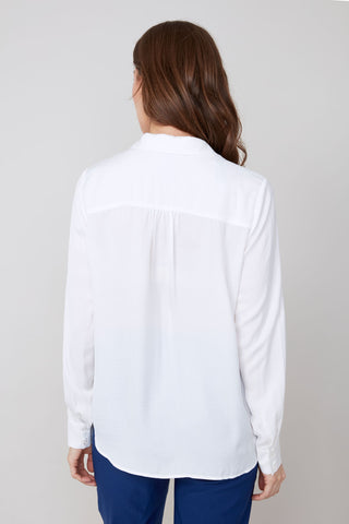 L/S Classic Woven Blouse - Crème