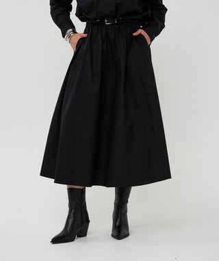 Black Poplin Maxi Skirt