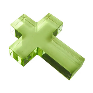 Small Green Cross Acrylic Weight