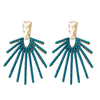Dk. Turquoise Sunburst Earrings
