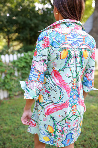 Mint Chinois Short Dress