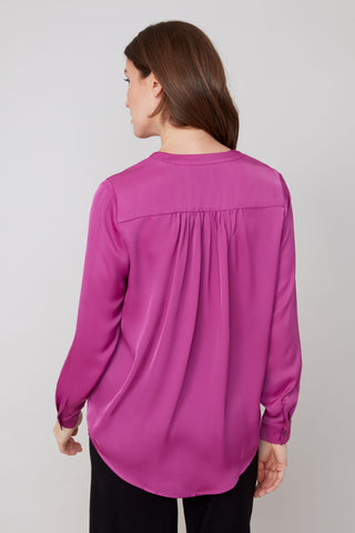 L/S Woven Blouse - Plum