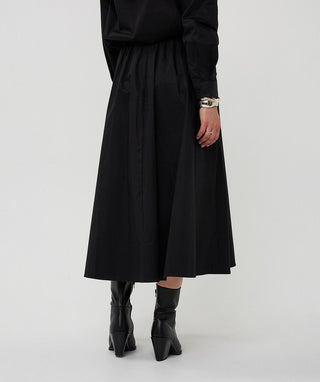 Black Poplin Maxi Skirt