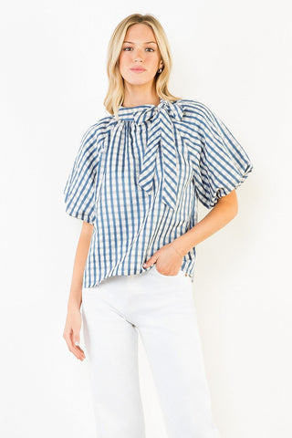 Bluebell Bow Gingham Top