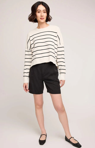 Echo Sweater- Black/White Stripe