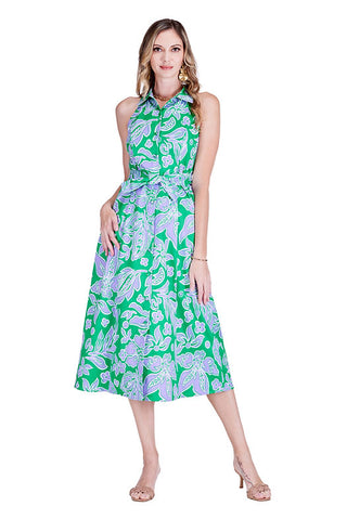 Green Petal Shirtdress