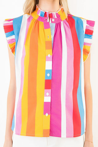 S/S Colorblocked Top- Multi
