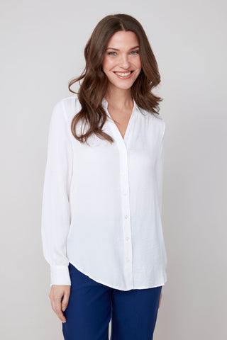 L/S Classic Woven Blouse - Crème
